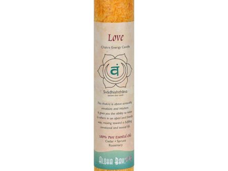 ALOHA BAY - Candle Chakra Pillar LoveOrange - 1 Candle (8 Inch) on Sale