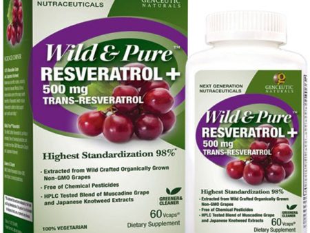 GENCEUTIC - Wild and Pure Resveratrol 500 mg - 60 Vegetarian Capsules Supply