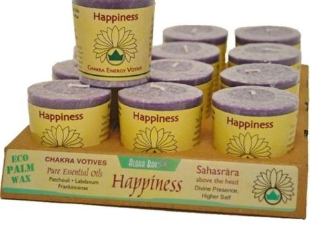 ALOHA BAY - Chakra Votive Candles Happiness - 12 x 2 oz. Candles on Sale