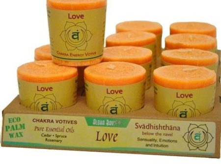 ALOHA BAY - Chakra Votive Candles Love - 12 x 2 oz. Candles Supply