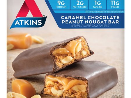 ATKINS - Advantage Caramel Chocolate Peanut Nougat Bars - 5 x 1.6 oz. Bars Online