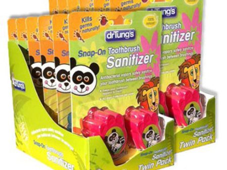 DR. TUNGS - Kids Snap-On Toothbrush Sanitizer Strawberry - 6 x 2 Sanitizer Packs Hot on Sale