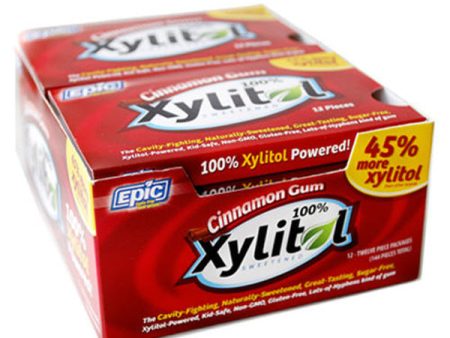 EPIC DENTAL - Xylitol Sweetened Cinnamon Gum - 12 x 12 Piece Packs Online Hot Sale