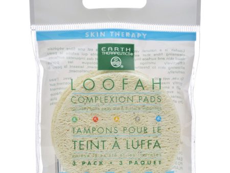 EARTH THERAPEUTICS - Loofah Complexion Discs - 12 x 3 Disc Packs Online Sale