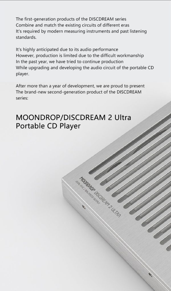 Moondrop Discdream 2 Ultra Portable HiFi CD Player Hot on Sale