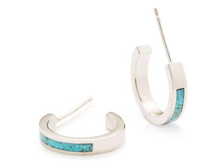 Inlay Hoops   Number 8 Turquoise Supply