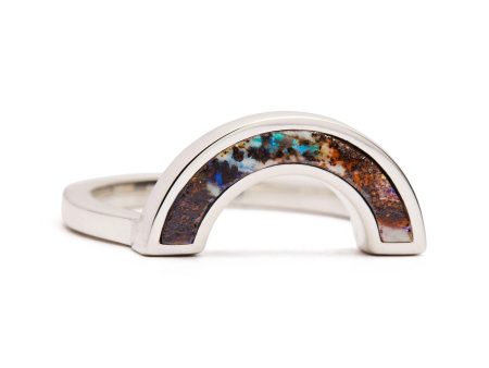 Rainbow Ring   Matrix Boulder Opal Cheap