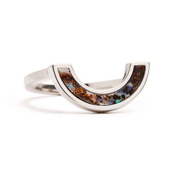 Rainbow Ring   Matrix Boulder Opal Cheap