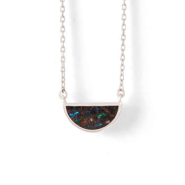 One Half Necklace   Matrix Boulder Opal Hot on Sale