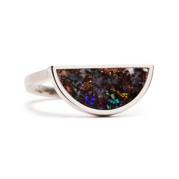 One Half Ring   Matrix Boulder Opal For Discount