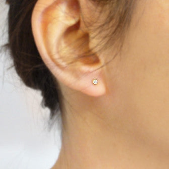 <!--ER218-->dainty dot stud earrings with diamond on Sale