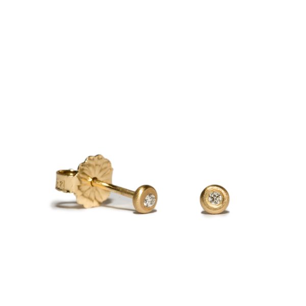 <!--ER218-->dainty dot stud earrings with diamond on Sale