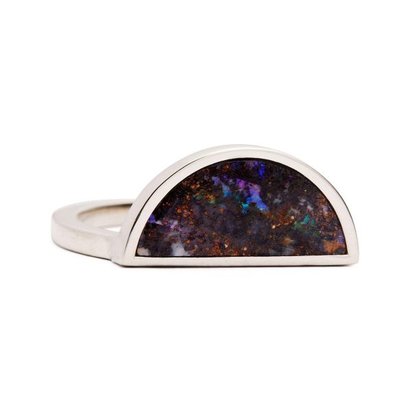 One Half Ring   Matrix Boulder Opal For Discount