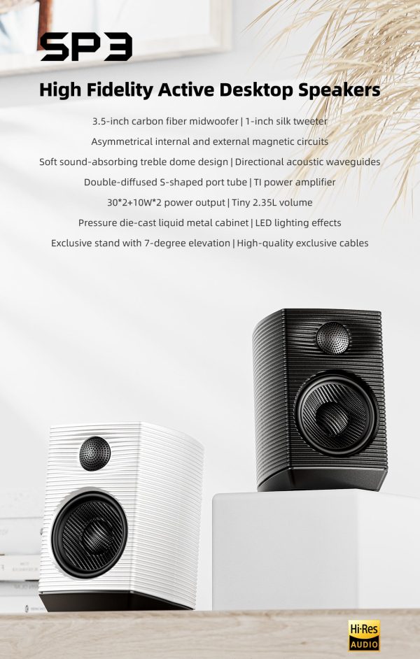 FiiO SP3 High Fidelity Active Desktop Speakers Fashion