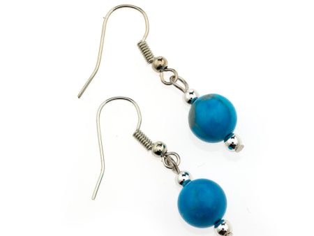 Turquoise Howlite MCB 8mm Earring Hot on Sale