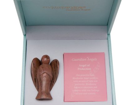 Natural Stone Guardian Angel - Rhodonite Online now