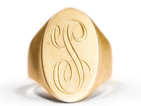 <!--RG451-->oval personalized signet ring 14k on Sale