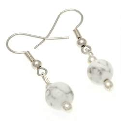 MCB White Howlite Earrings Online Hot Sale