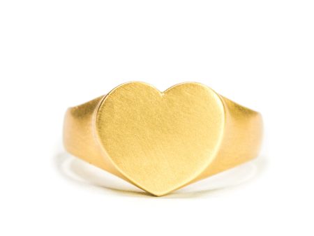 <!--RG452 14k-->heart personalized signet ring 14k Sale