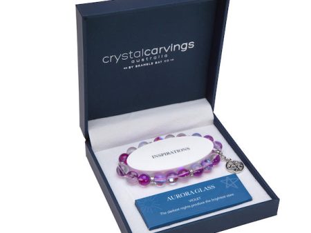 Violet Aurora Glass TOL Charm Bracelet Online Hot Sale