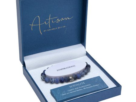 Sodalite 8mm Bead & Stainless Charm Bracelet Sale